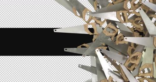 Videohive - 3D Hand Saw Transitions On Alpha - 47631048 - 47631048