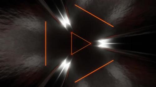 Videohive - Orange Sci-Fi Glossy Triangle Tunnel Background Vj Loop In HD - 47631487 - 47631487