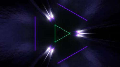 Videohive - Purple And Turquoise Sci-Fi Glossy Triangle Tunnel Background Vj Loop In HD - 47631488 - 47631488