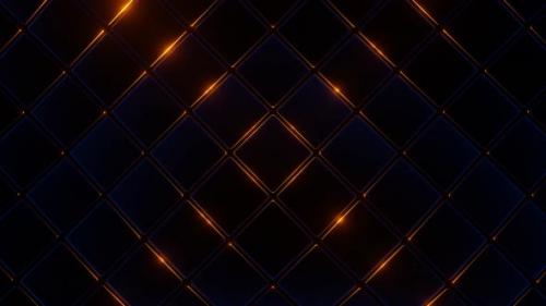 Videohive - Blue And Orange Moving Square Abstraction Background Vj Loop In 4K - 47631502 - 47631502