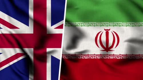 Videohive - Iran Flag And Flag Of United Kingdom - 47635673 - 47635673