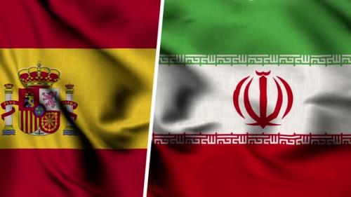 Videohive - Iran Flag And Flag Of Spain - 47635676 - 47635676