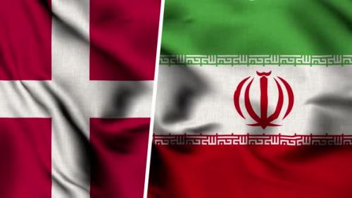 Videohive - Iran Flag And Flag Of Denmark - 47635678 - 47635678