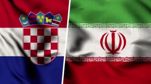 Videohive - Iran Flag And Flag Of Croatia - 47635706 - 47635706