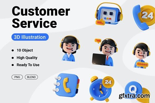 Customer Service 3D Icon CYBB2PB