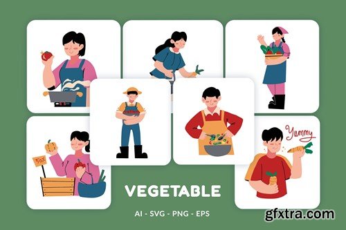 Vegetable Vector Illustration v.4 X4G8PYA