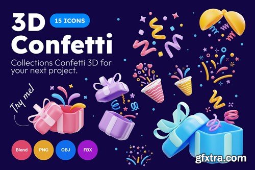 Confetti 3D Icon MXLB8QB