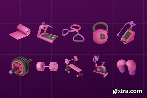 Gym Fitness 3D Icon Pack 7FFGTLH