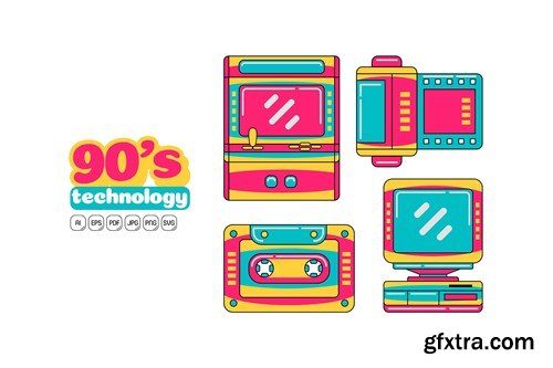 90s Technology Vector Pack #01 S2E6XGG