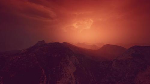 Videohive - Dramatic Sky Over Rocky Mountains at Sunset - 47640456 - 47640456