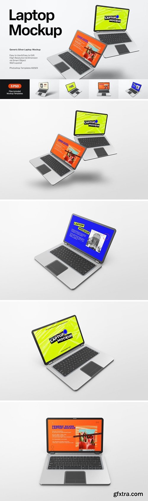 Generic Silver Laptop Mockup NWQUA38