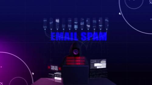 Videohive - Anonymous Hacker Ready For Attack And Email Spam Text - 47617065 - 47617065