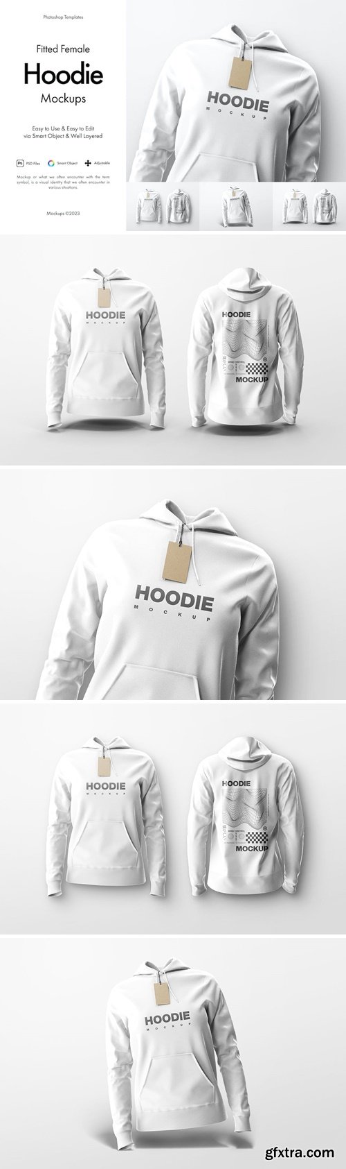 Fitted Female Hoodie Mockup FLD4TA4