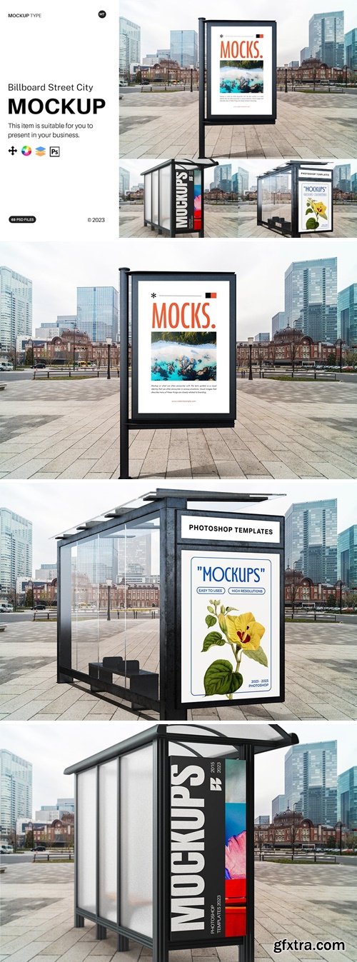 Billboard Street City Mockup NKTKYY5