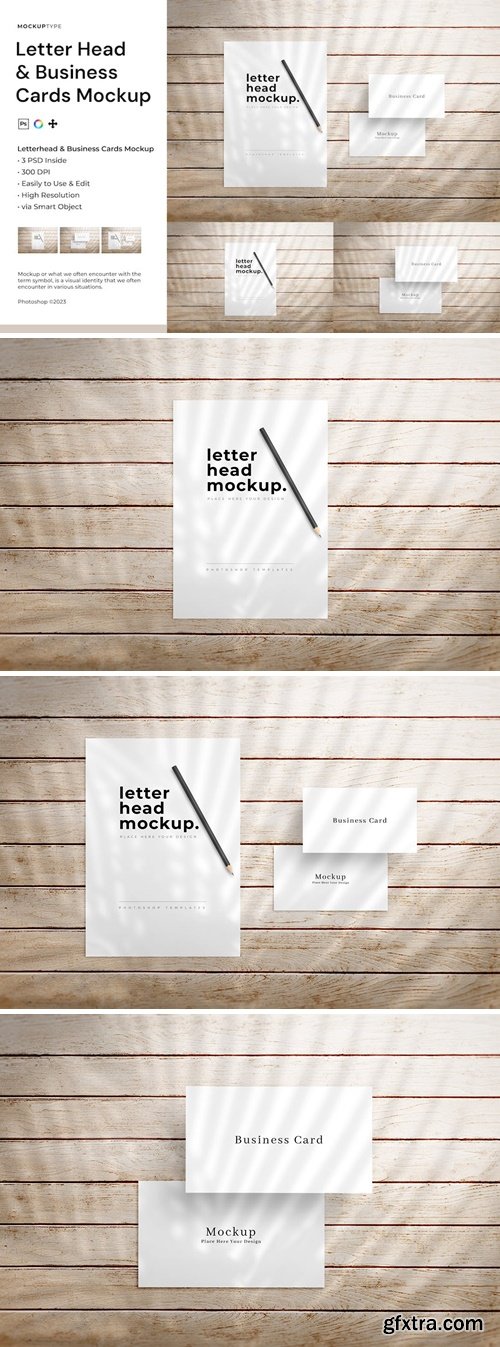 Letterhead & Business Cards Mockup 9AWET7U