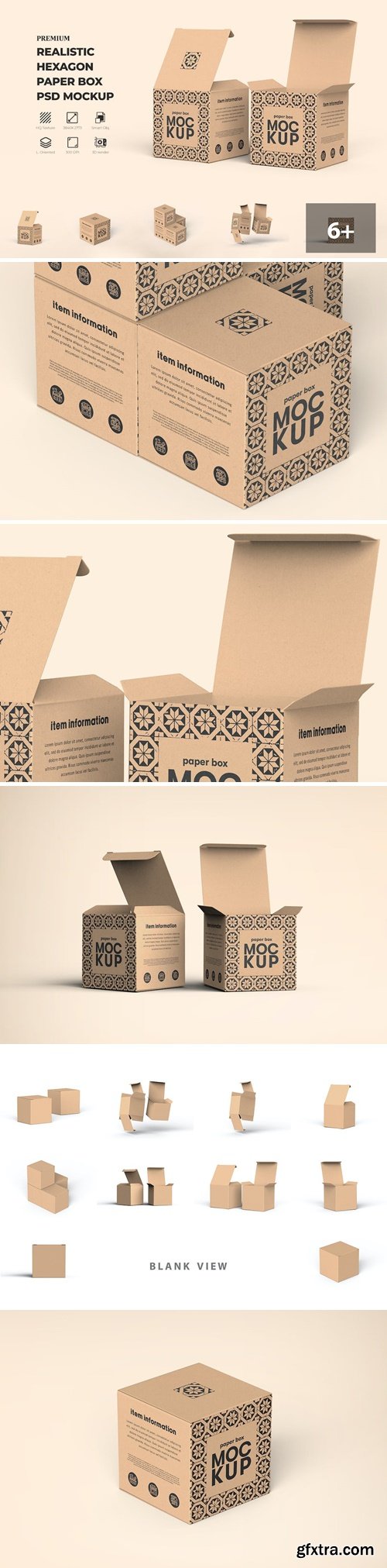 Square Package Box Mockups P3B73AT