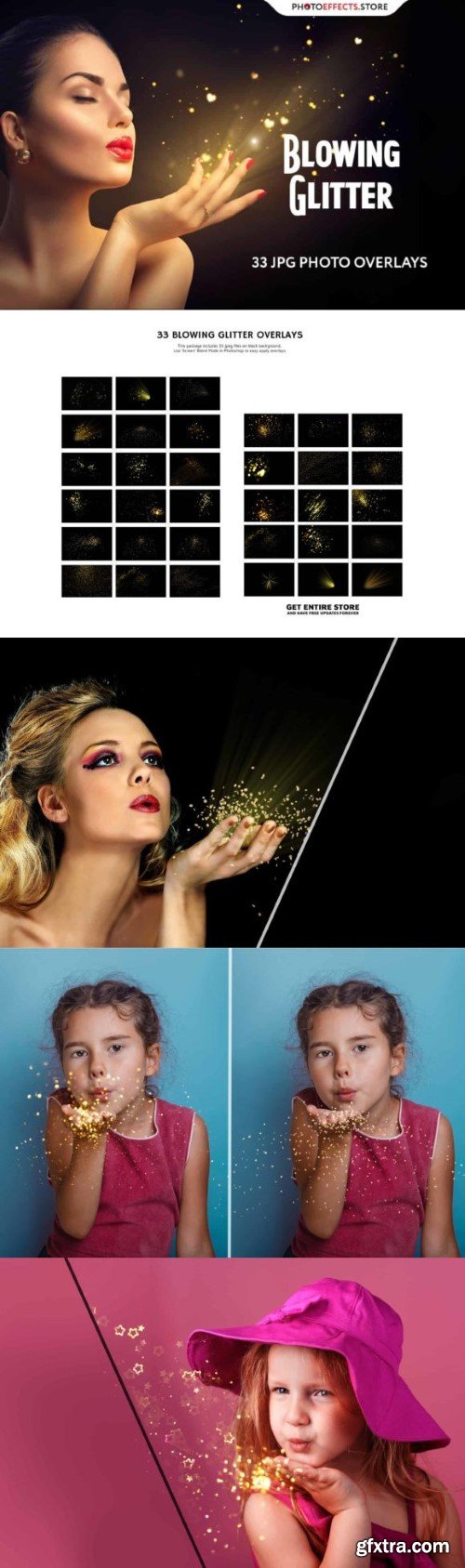 33 Blowing Glitter Photo Overlays