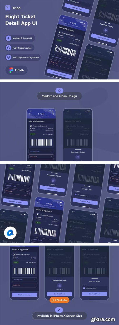 Tripa - Flight Ticket Detail App UI