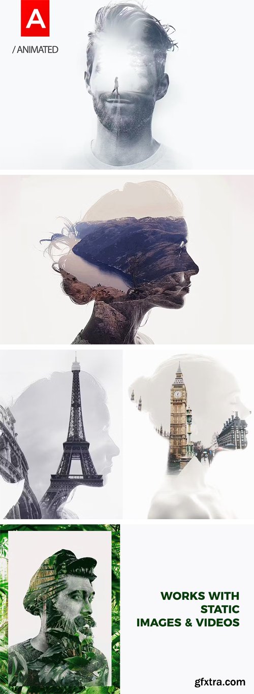 Double Exposure - Animated Photoshop Action