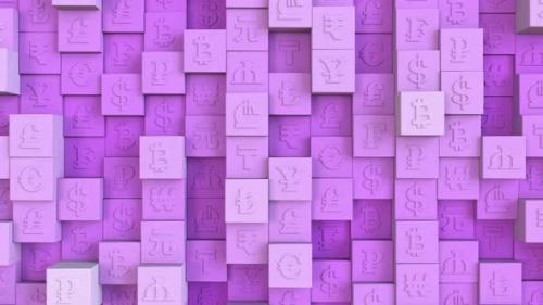 Videohive - Global Currency Cube Background Light Purple - 47621409 - 47621409