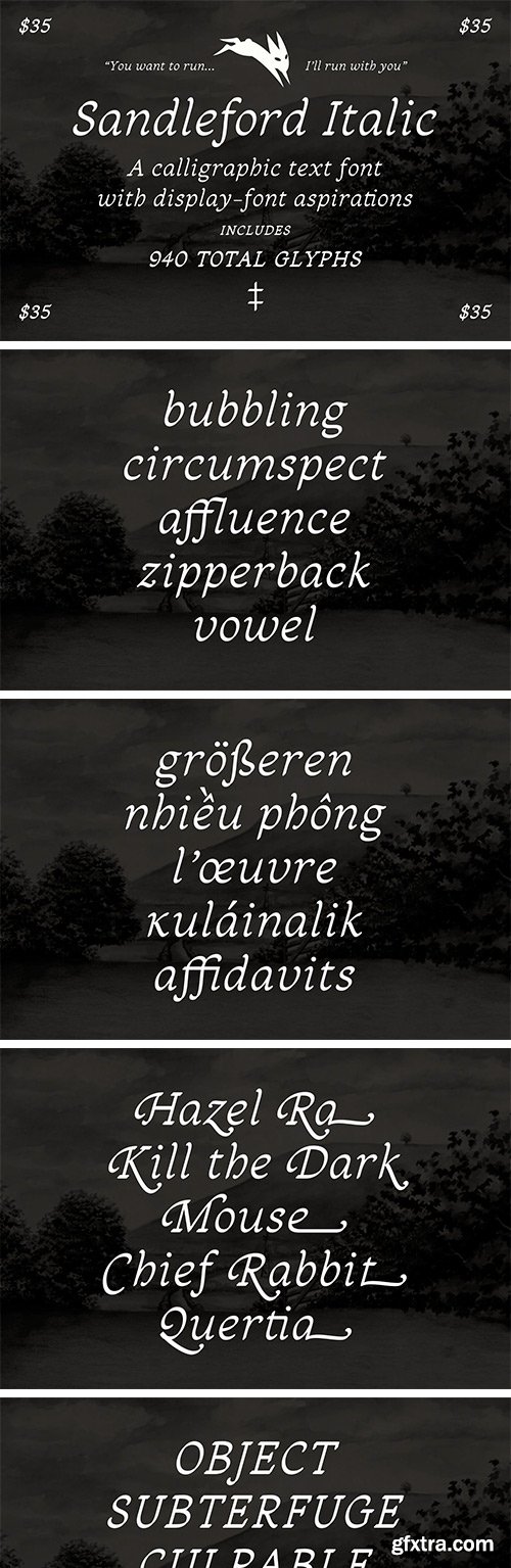 Sandleford Italic Typeface