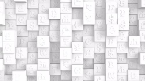 Videohive - Global Currency Cube Background White - 47621412 - 47621412