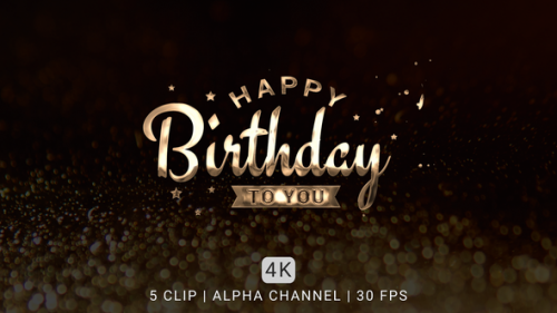 Videohive - Happy Birthday Text Animation - 47621663 - 47621663