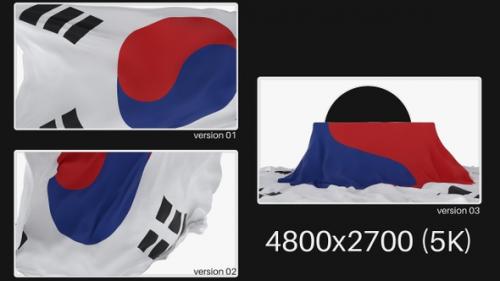 Videohive - Pack Of South Korea Flag On Alpha - 47626285 - 47626285