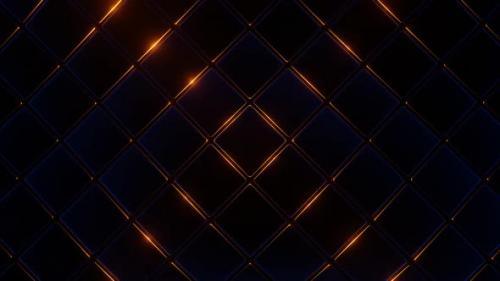 Videohive - Blue And Orange Moving Square Abstraction Background Vj Loop In HD - 47631499 - 47631499