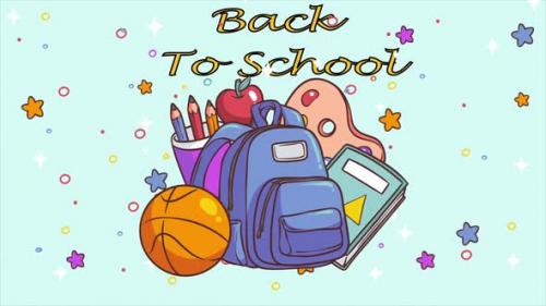 Videohive - Back To School Items Fly In The Air - 47633279 - 47633279