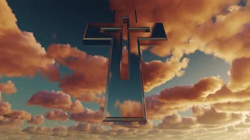 Videohive - Holy Christian cross in the clouds. - 47634490 - 47634490