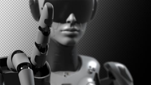 Videohive - The ROBOT performs an action, . there is an alpha channel - 47634776 - 47634776