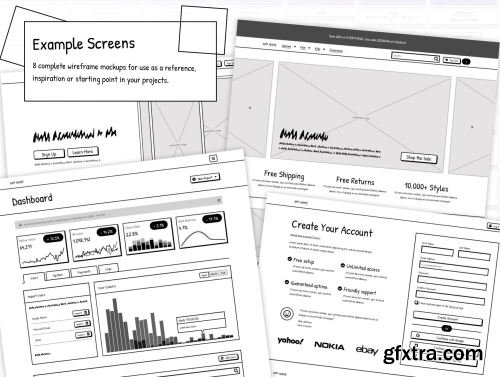 Squiggle Low-Fidelity Design Kit Ui8.net