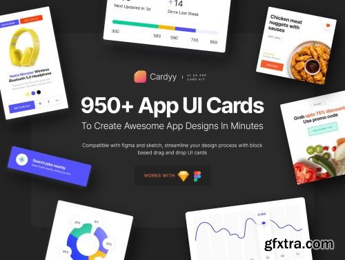 Cardyy - 950+ App UI Cards Kit Ui8.net