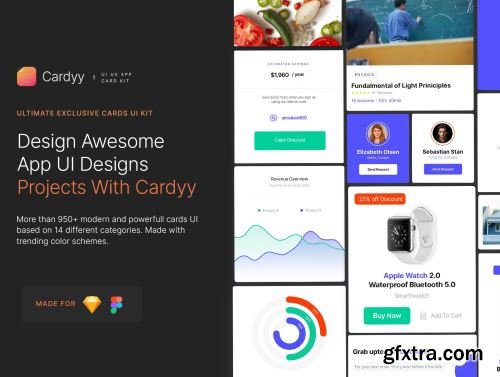 Cardyy - 950+ App UI Cards Kit Ui8.net