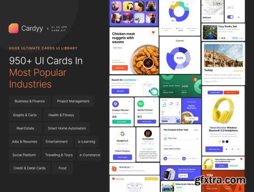 Cardyy - 950+ App UI Cards Kit Ui8.net