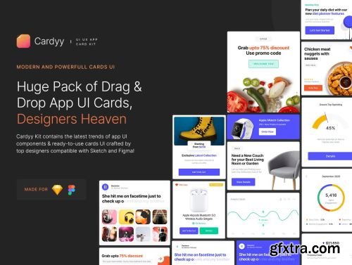 Cardyy - 950+ App UI Cards Kit Ui8.net