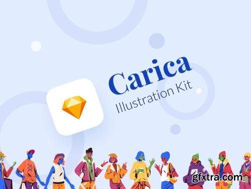 Carica Social-Themed Illustration Kit Ui8.net