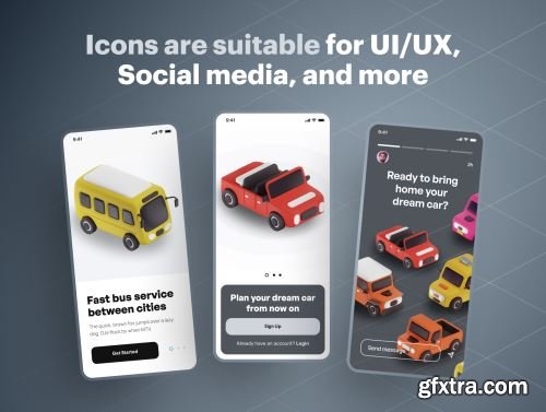 Carly - Car & Vehicle 3D Icon Set Ui8.net