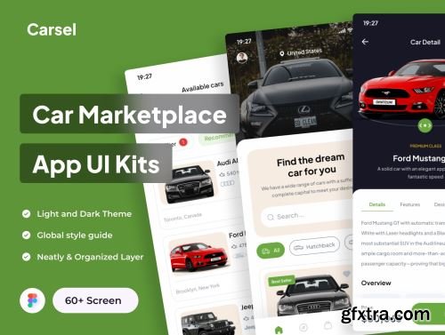 Carsel - Car Marketplace App UI Kits Ui8.net