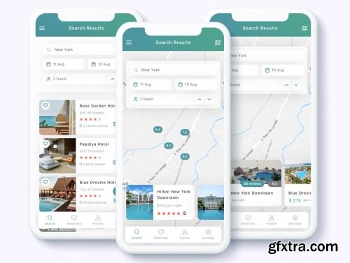 Cesha - Hotel Booking & Reservation App UI Kit Ui8.net