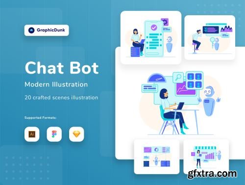 Chatbot - Artificial Intelligence Illustration Ui8.net