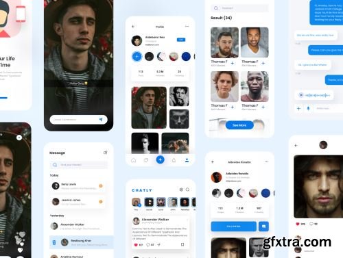 Chatly - Social Media App UI Kit Ui8.net