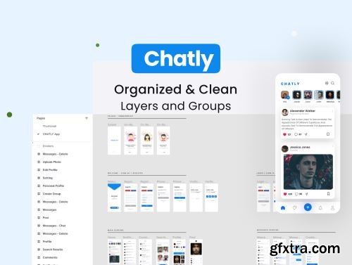 Chatly - Social Media App UI Kit Ui8.net