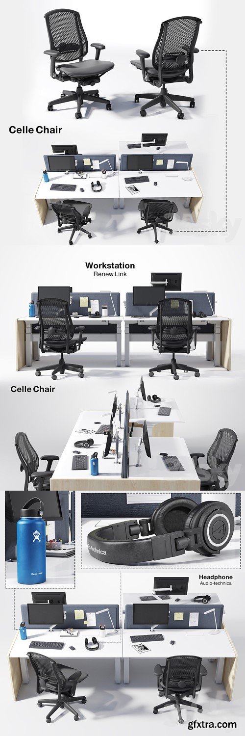 Renew Link Workstation & Celle chair