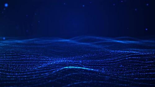 Videohive - Blue Particle Wave Tumbling Stage Background - 47613541 - 47613541