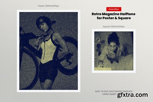 Retro Magazine Halftone Effect for Square, Poster Y27LUG4