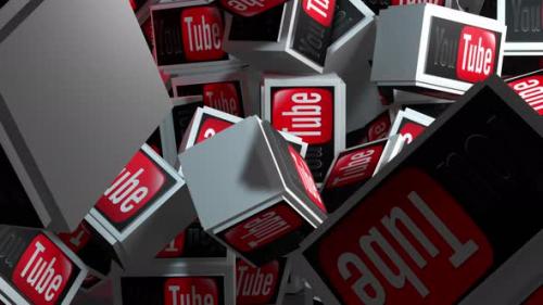 Videohive - Falling Youtube Logos 4K - 47615581 - 47615581