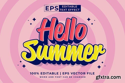 Hello Summer 3d Vector Editable Text Effect 6EBEPDN