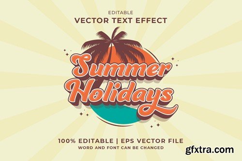 Summer Holiday 3d Vector Editable Text Effect X8ZV5FL